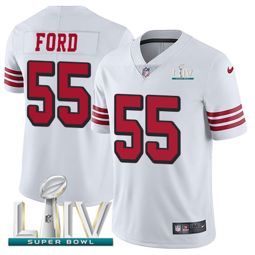 San Francisco 49ers Nike 55 Dee Ford White Super Bowl LIV 2020 Rush Men Stitched NFL Vapor Untouchable Limited Jersey